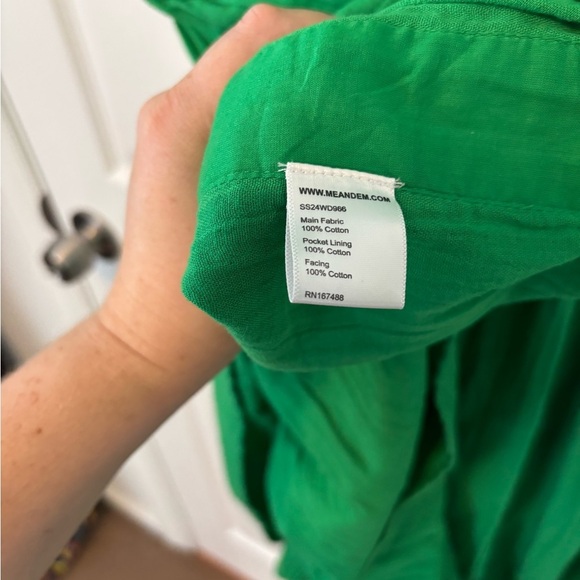 ME + EM Cheesecloth Maxi Dress Leaf Green 4 - Picture 11 of 15